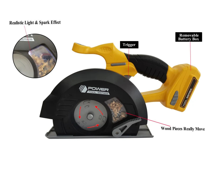 Power Tools Lasten Pyörösaha/Käsisirkkeli Äänillä Ja Valolla