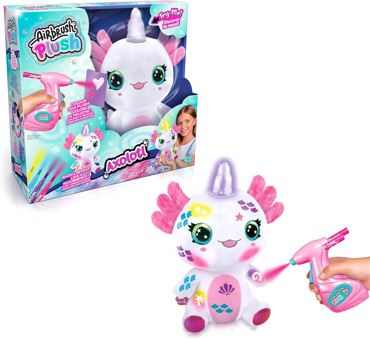 Airbrush Plush Aksolotli Värjättävä Pehmolelu