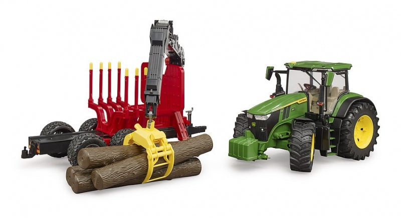 Bruder John Deere 7R 350 Traktori ja Metsäperävaunu