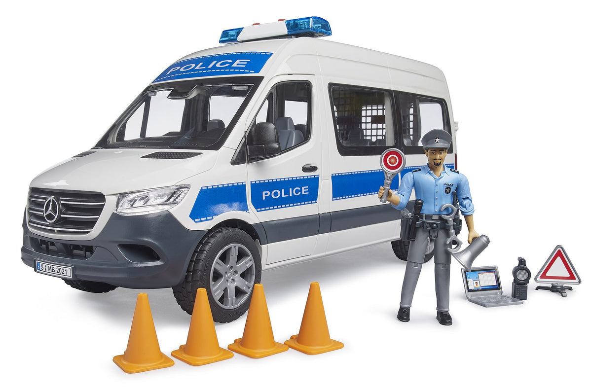 Bruder 02683 MB Sprinter Poliisiauto + Valot ja Äänet