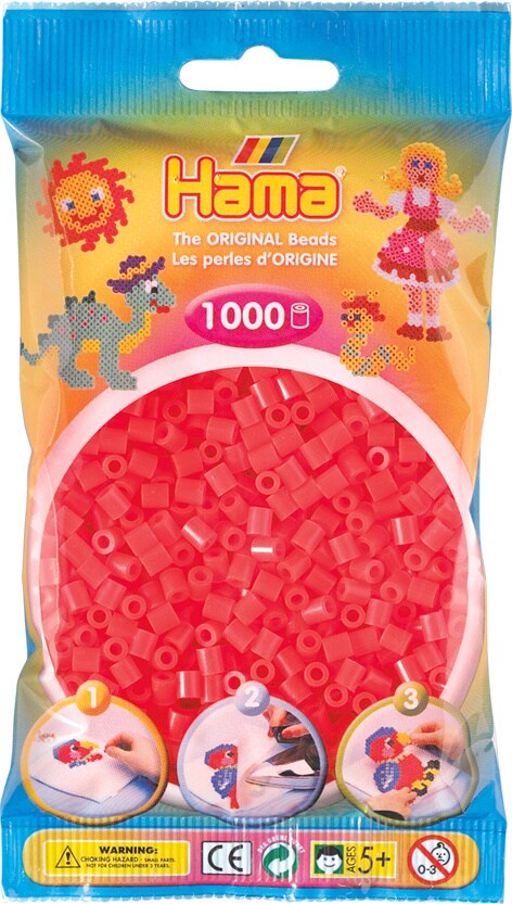 Hama Helmet Midi 1000 kpl Punainen Neon 207-35