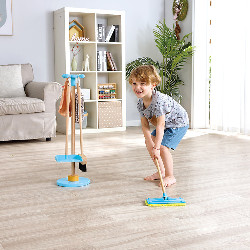 Hape Lasten Siivoustarvikkeet Telineessä 6 Osaa