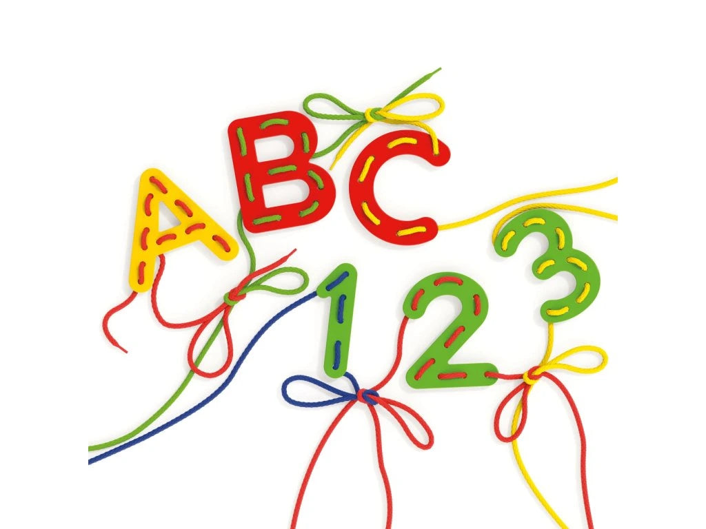 Quercetti Montessori Lacing Aakkoset ja Numerot