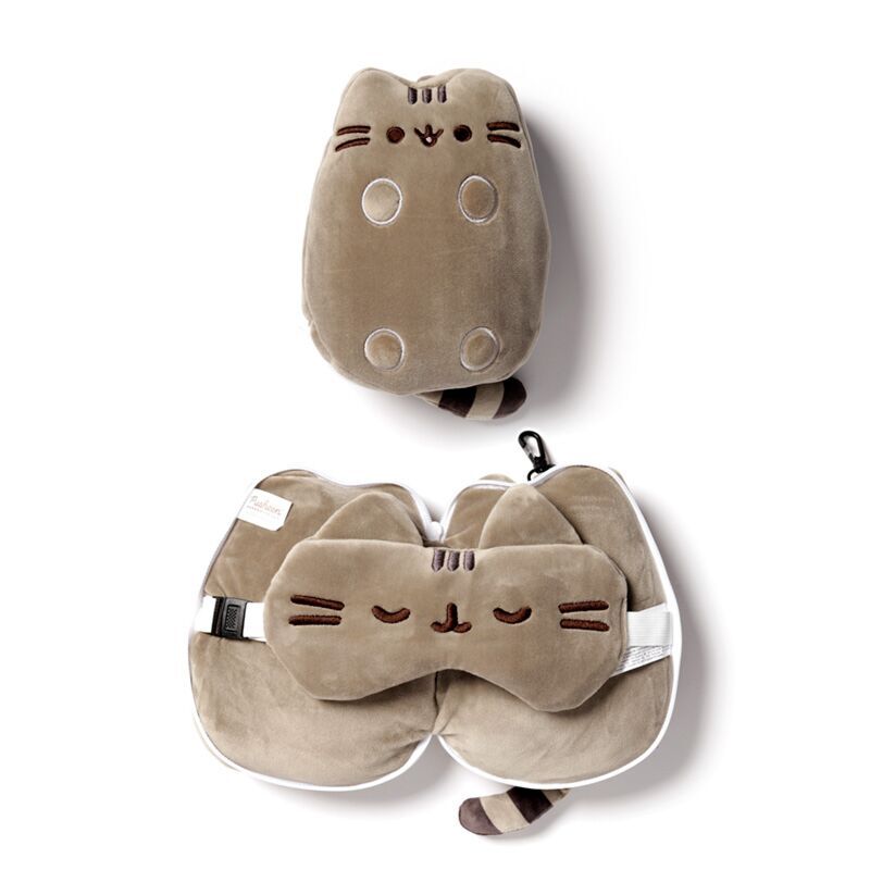 Relaxeazzz Pusheen Pehmeä Matkatyyny/Silmämaski