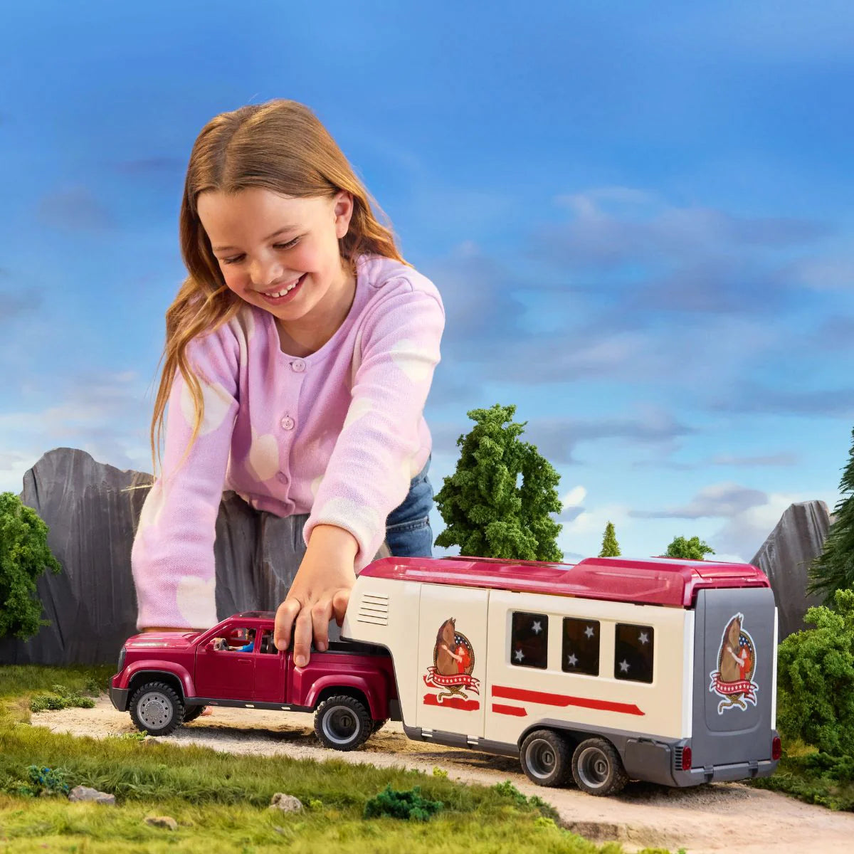 Schleich 42705 Lakeside Auto ja Hevostraileri