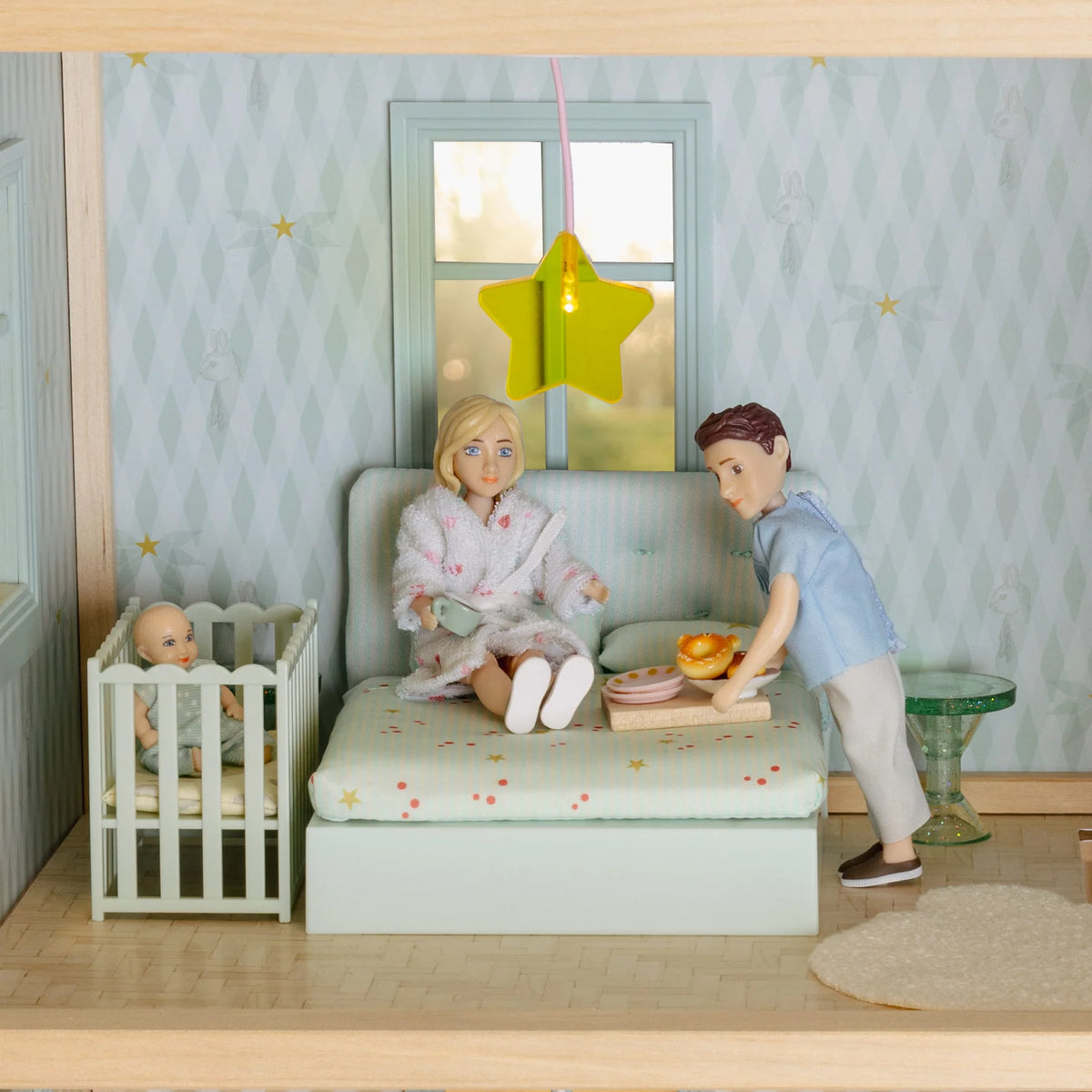 The Magical World of Lundby Nukkekodin Kalusteet Kylpyamme, Kylpytakki, Peili sekä Pesuvälineet