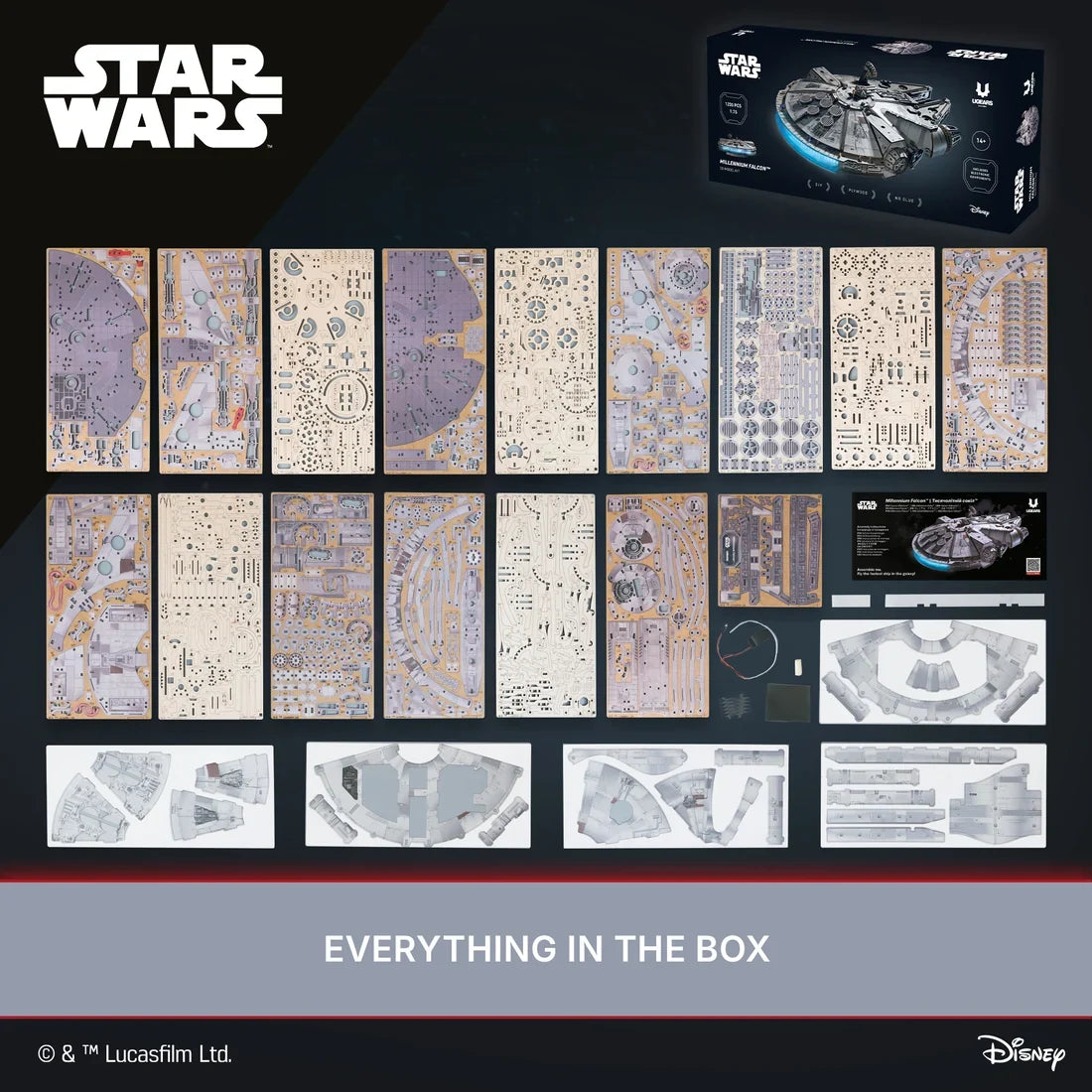 Ugears Star Wars Millennium Falcon™ Puinen Rakennussarja