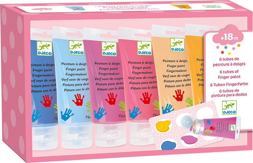 Djeco Finger Paint Sormivärit 6 kpl Pastelli