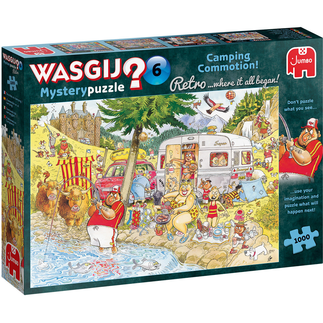 Wasgij Retro Mystery 6, 1000 Palan Palapeli Camping Commotion!
