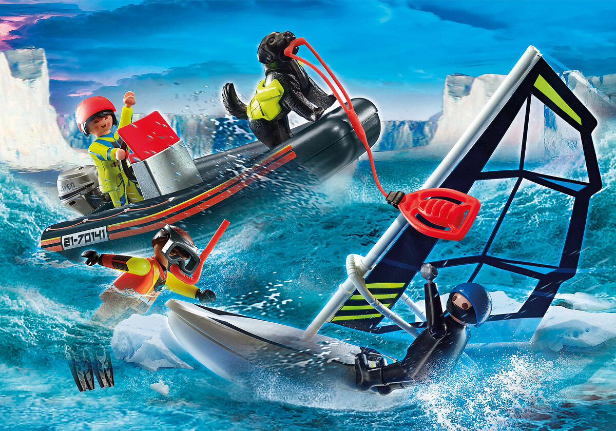 Playmobil 70141 Merihätä: Napaseudun purjehtijoiden pelastus kumiveneellä