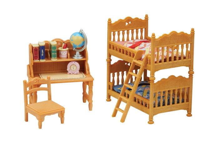 Sylvanian Families Maalaistalon lastenhuone kerrossängyllä