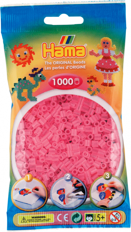 Hama Helmet Midi 1000 kpl Hohtava Pinkki