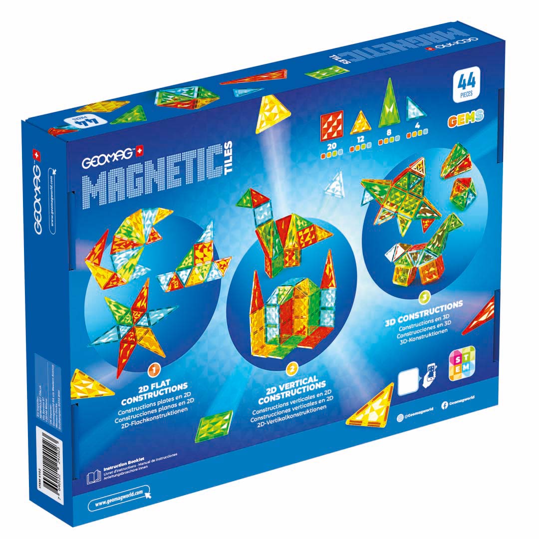 Geomag Magnetic Tiles 3D Magneettinen Rakennussarja 44 Osaa
