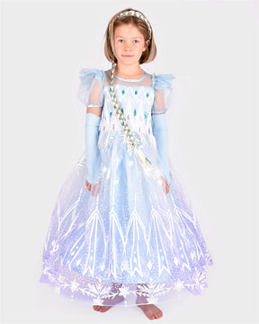 Den Goda Fen Jääprinsessa "Frozen" Mekko Sininen 98-104 cm