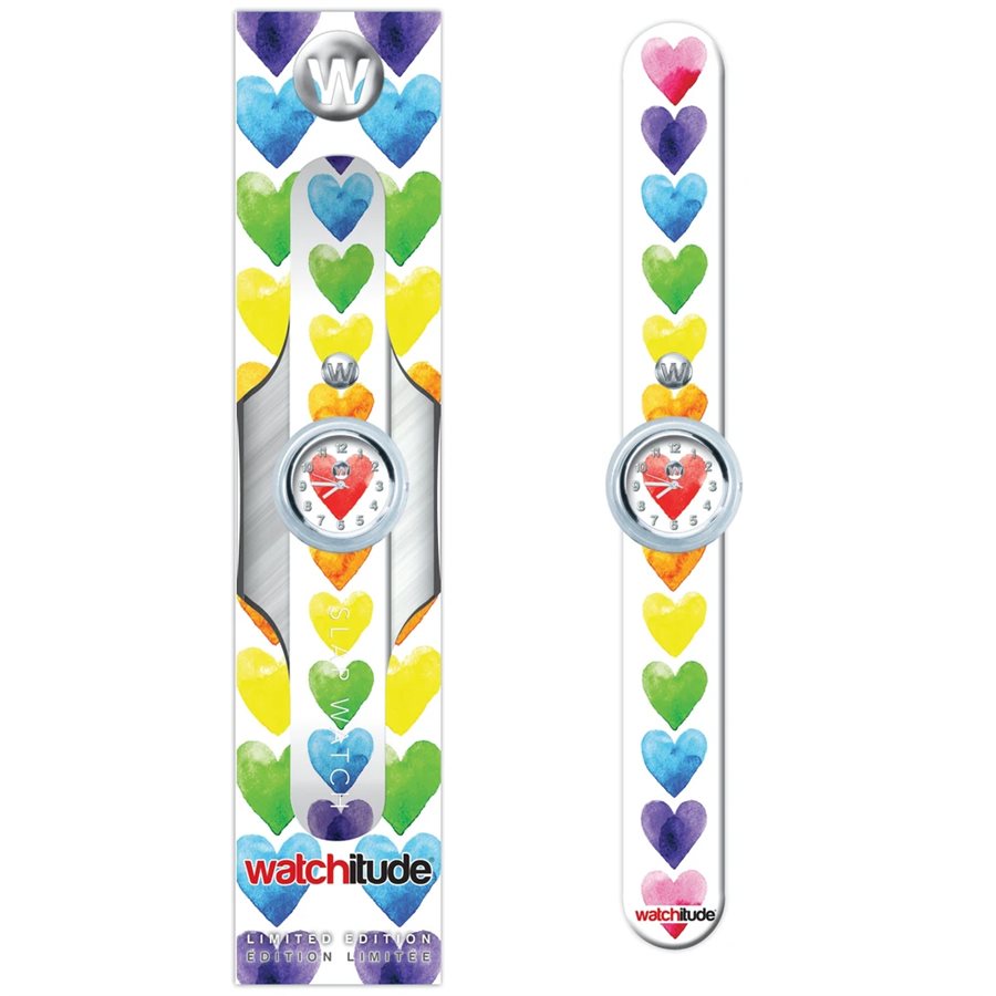 Watchitube Lasten Rannekello- Watercolor Hearts #178
