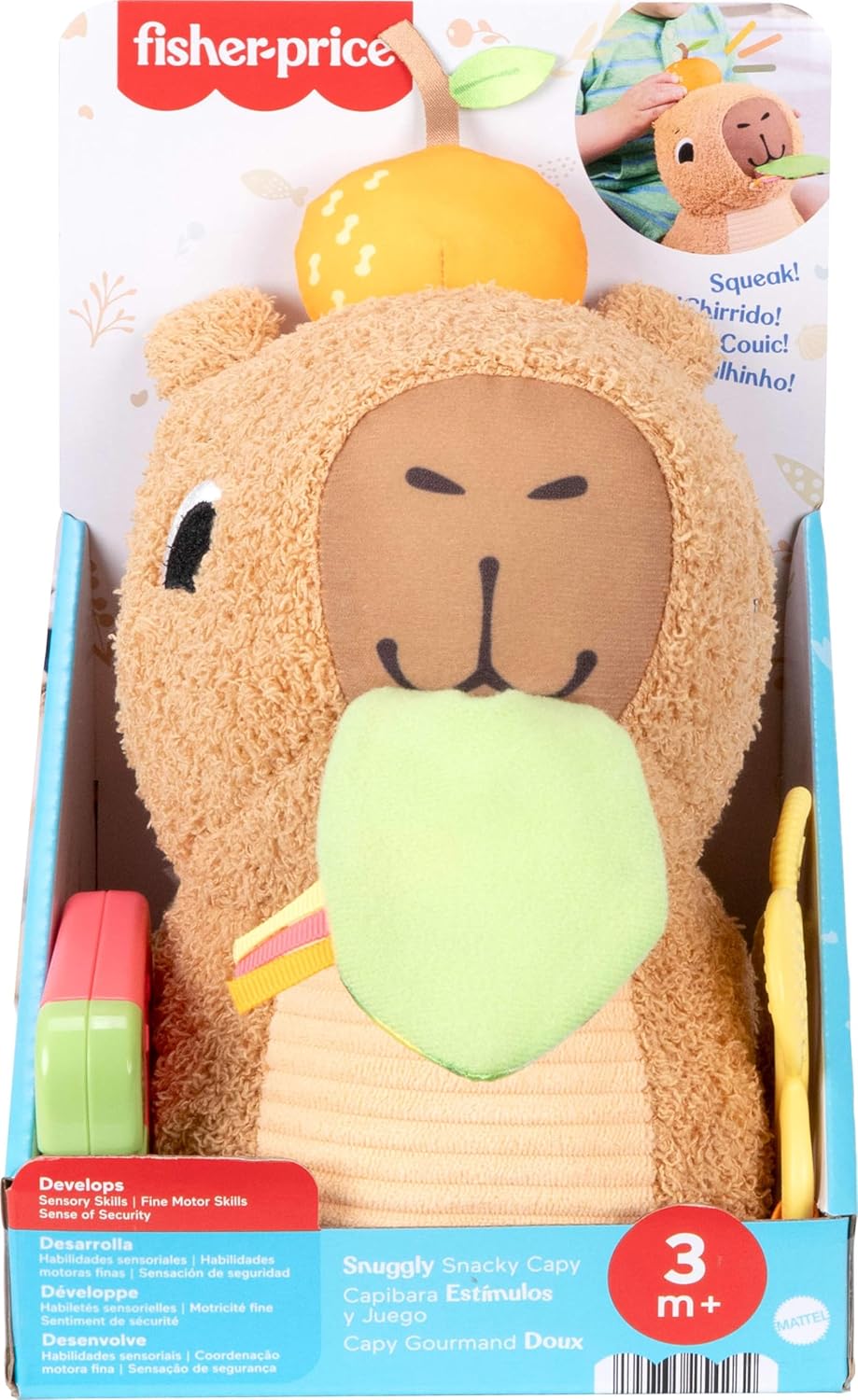 Fisher-Price Sensimals Snuggle Snacky Capybara Aktiviteettipehmolelu