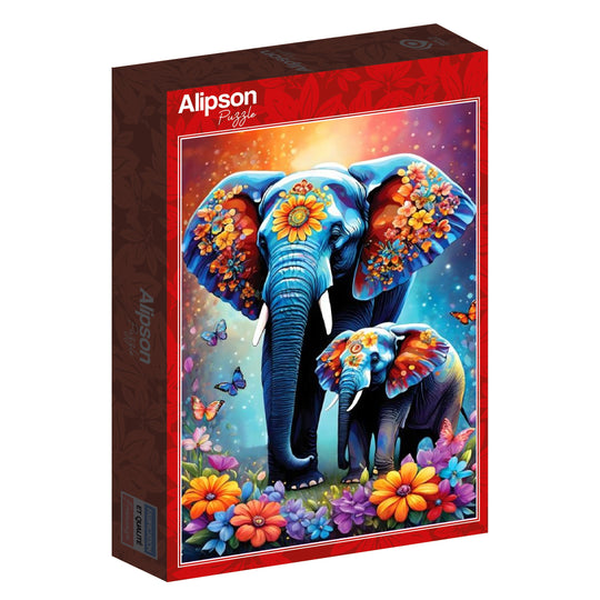 Alipson Puzzle 1000 Palan Palapeli Maternal Love Elephants