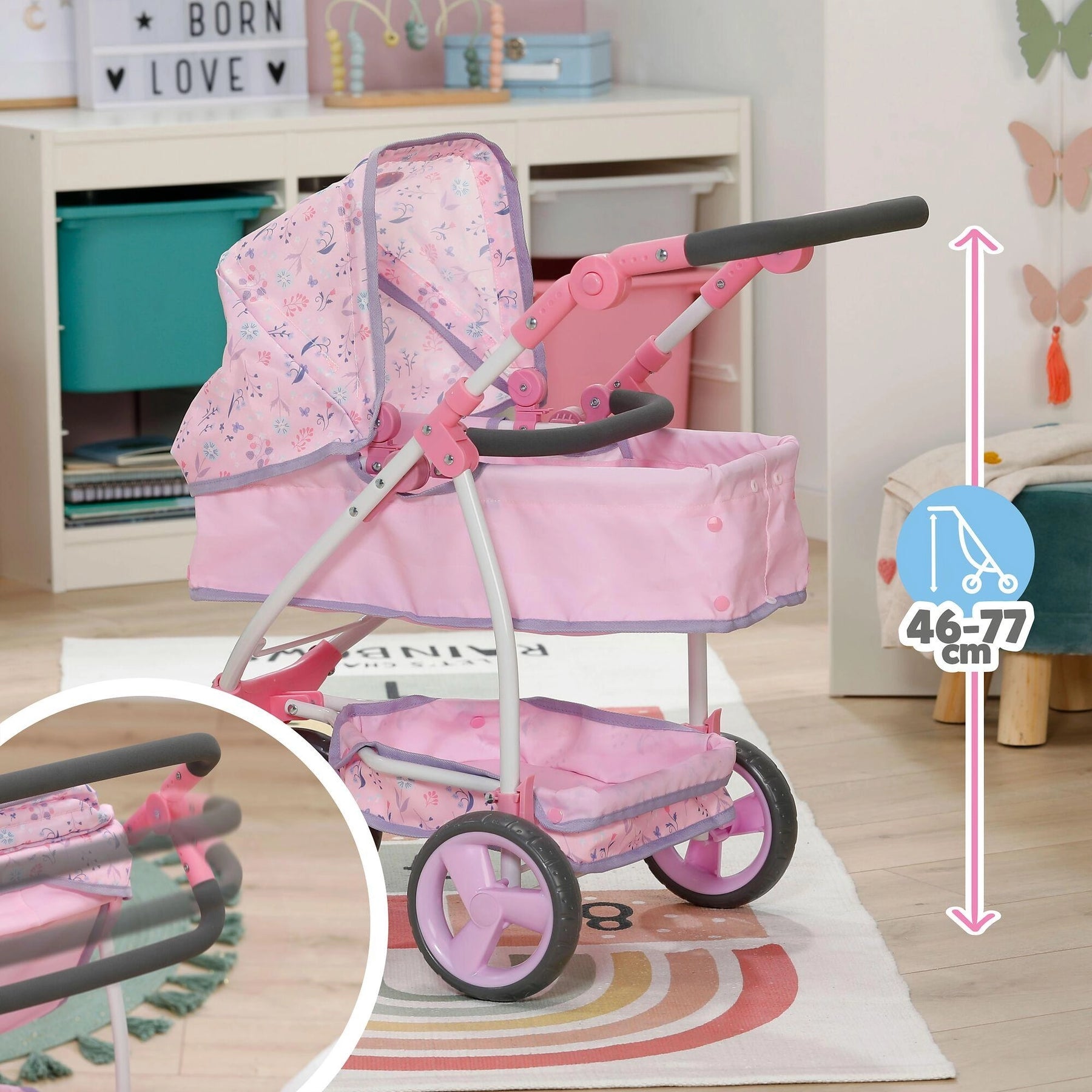 Baby Born Deluxe Nukenvaunut Kukkakuviolla