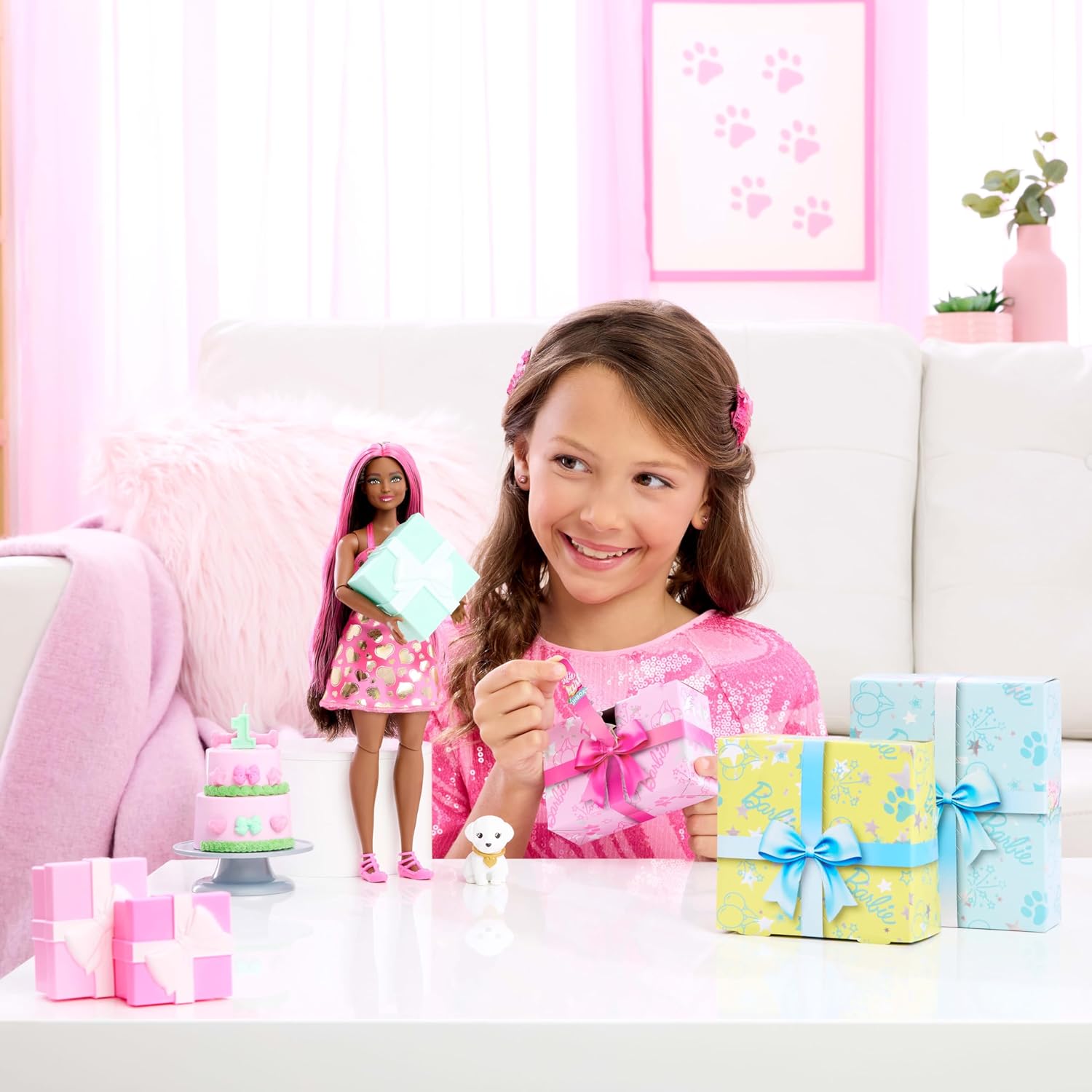 Barbie Party Color Change Väriä Vaihtava Nukke Tummat Hiukset