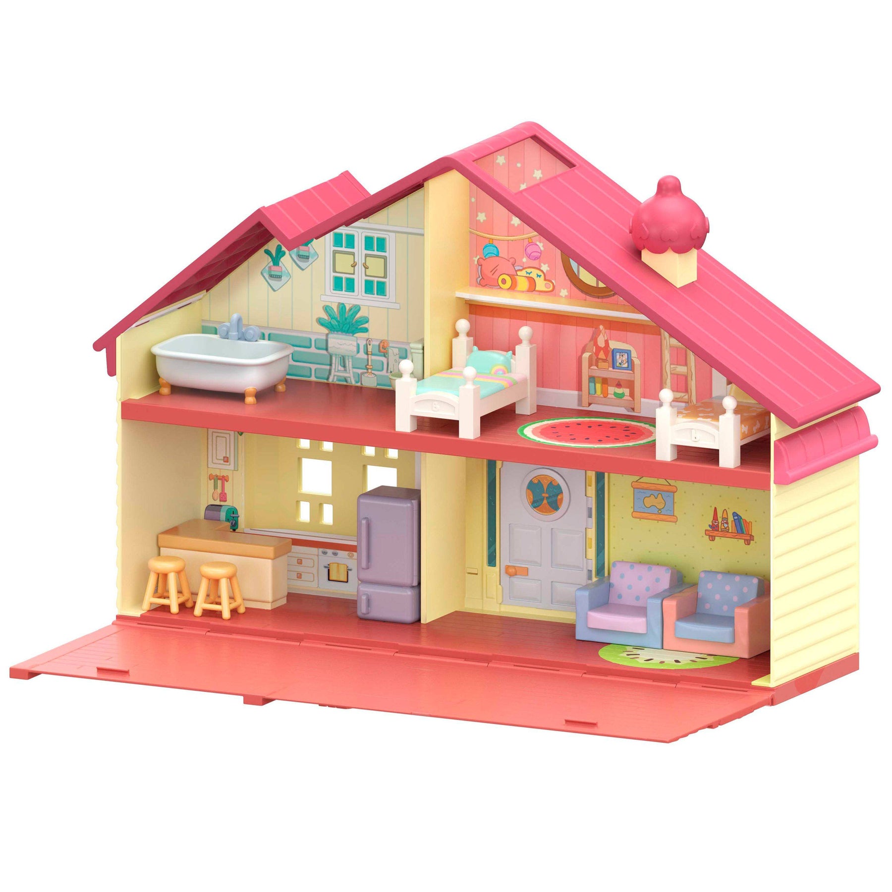 Bluey Family Home Kotitalo ja Bluey-hahmo