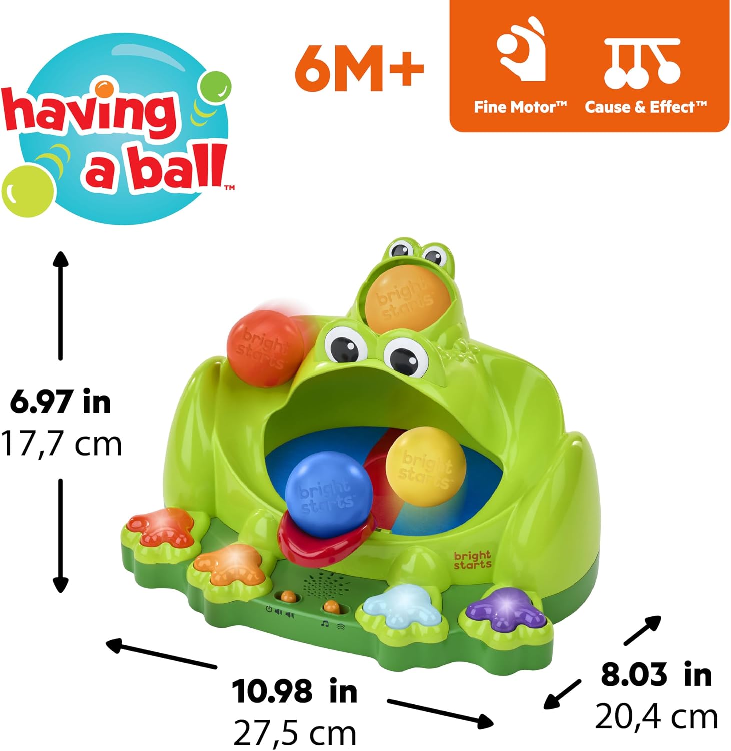 Bright Starts Poppin' Ball Frog Aktiviteettilelu Sammakko