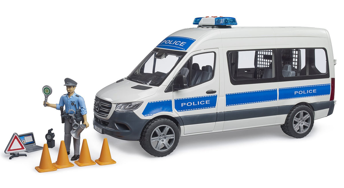 Bruder 02683 MB Sprinter Poliisiauto + Valot ja Äänet