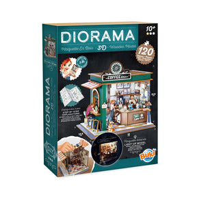 Buki Diorama 3D Kahvila Pienoismalli 120 Osaa