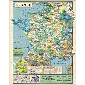 Cavallini & Co. Vintage Puzzle 1000 Palaa Carte de France/Map Of France