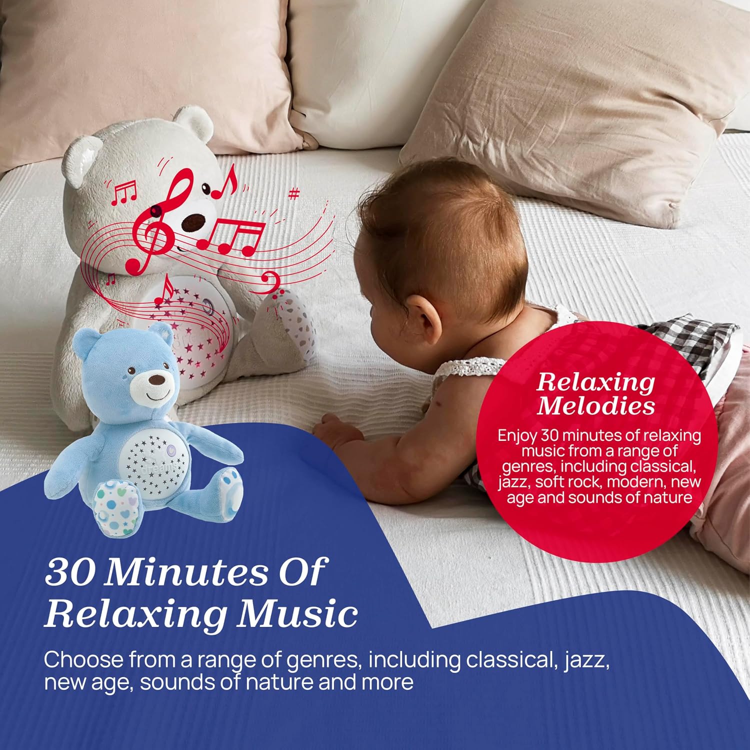 Chicco Baby Bear Nalle Yövalo Vaaleansininen