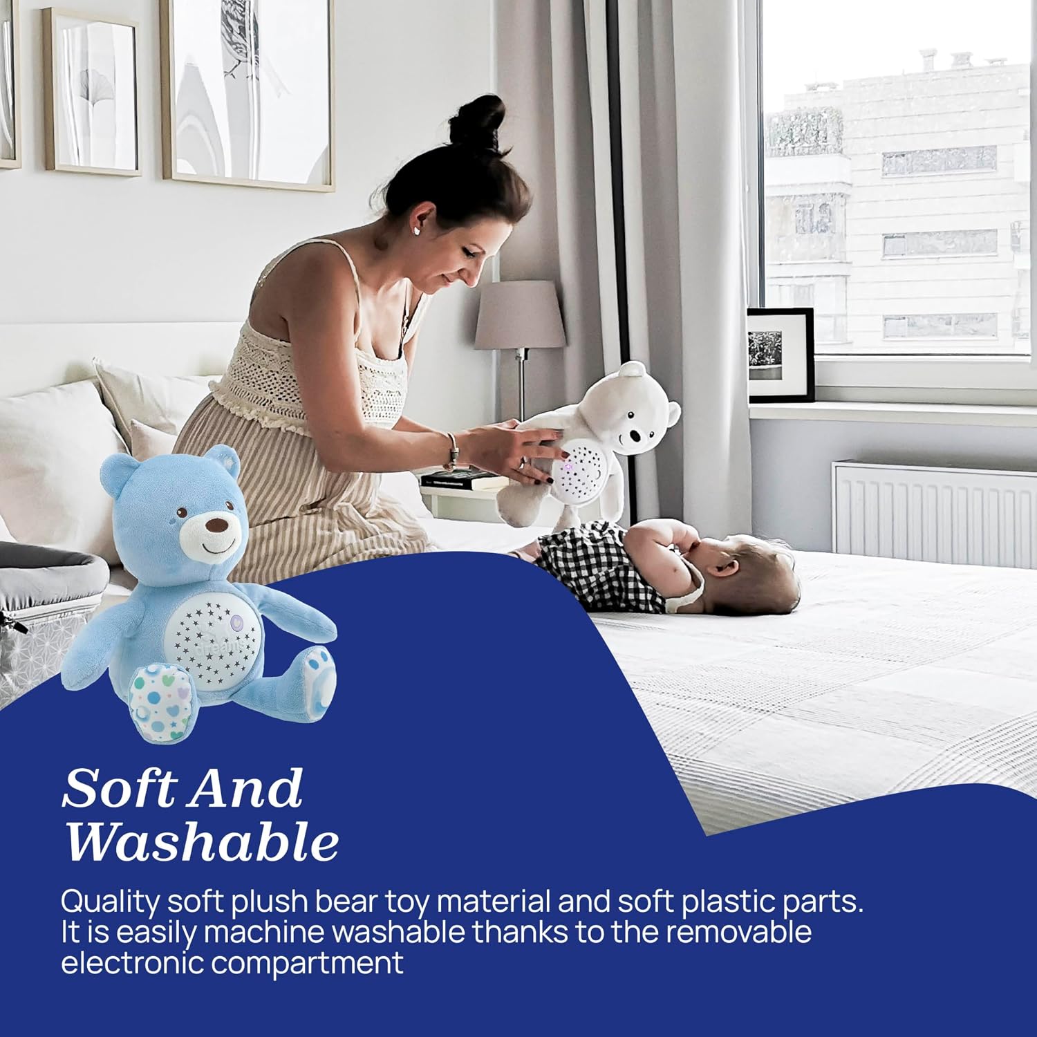 Chicco Baby Bear Nalle Yövalo Vaaleansininen