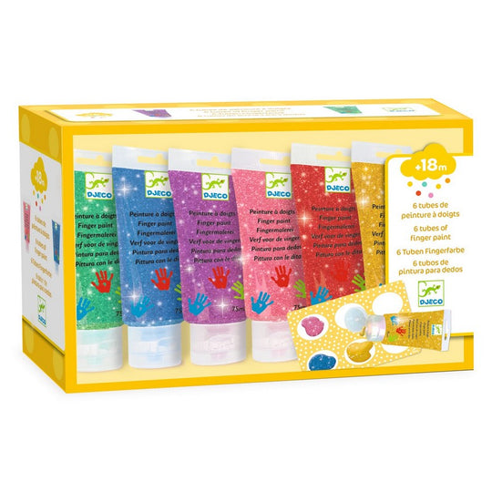 Djeco Finger Paint Sormivärit Lapsille 6kpl Glitter