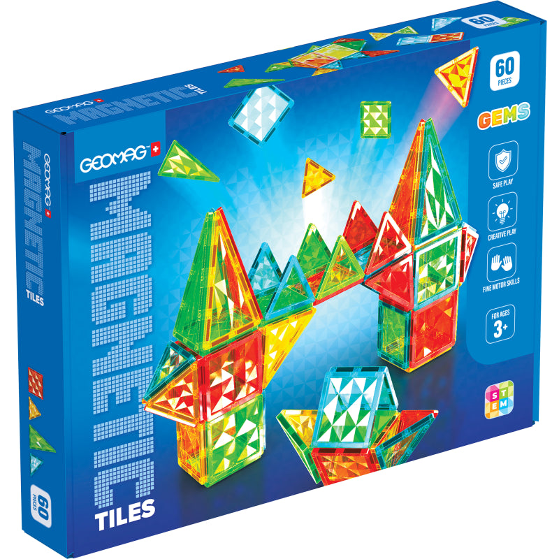 Geomag Magnetic Tiles 3D Magneettinen Rakennussarja 60 Osaa