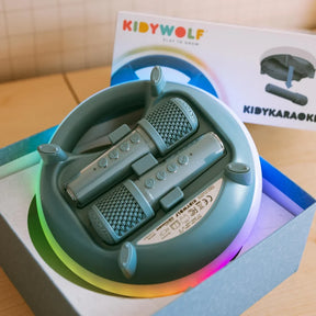 KidyWolf Bluethooth Karaokelaite ja Mikrofonit Sininen