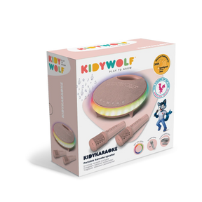 KidyWolf Bluetooth Karaokelaite ja Mikrofonit Vaaleanpunainen