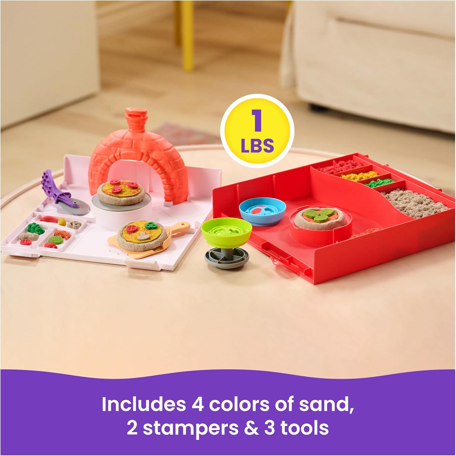 Kinetic Sand SquishPizza Taikahiekka Leikkisetti
