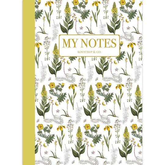Koustrup&Co Yellow Floral Pattern - Muistikirja