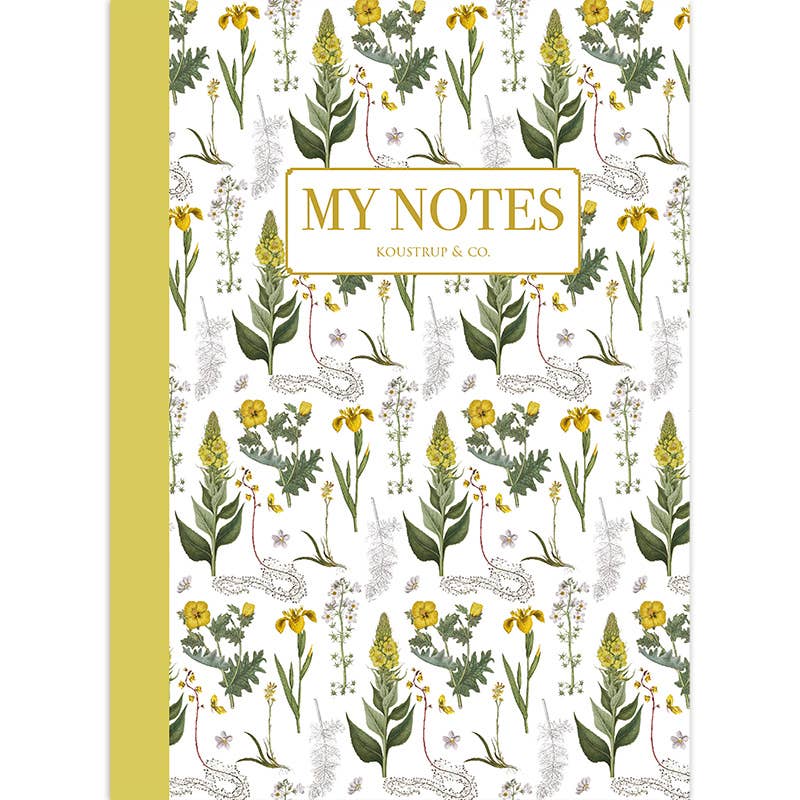 Koustrup&Co Yellow Floral Pattern - Muistikirja 