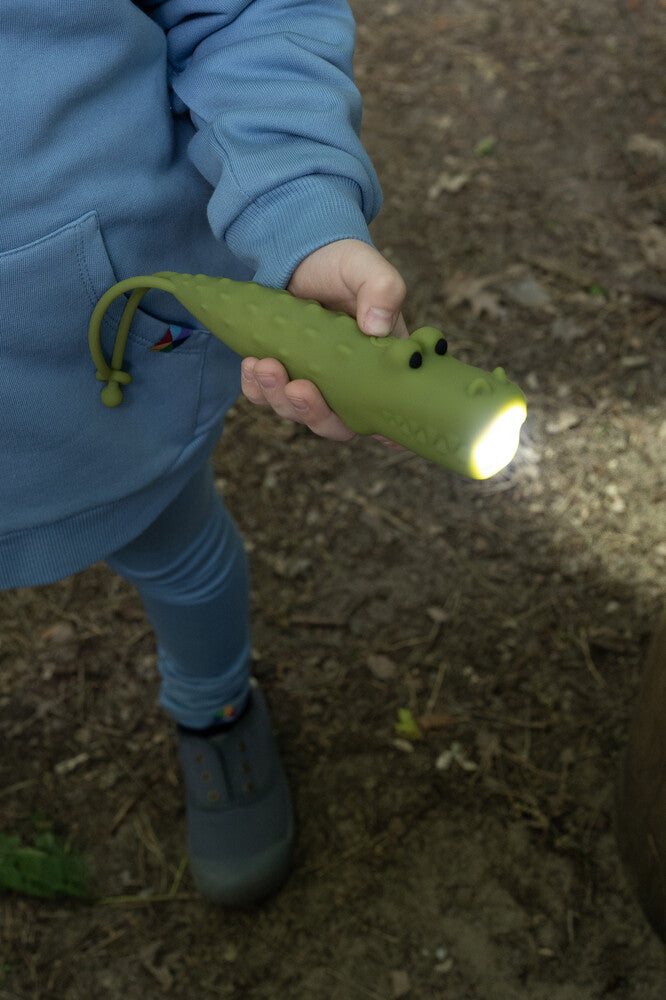 LED Ladattava Lasten Taskulamppu Krokotiili Silikoninen