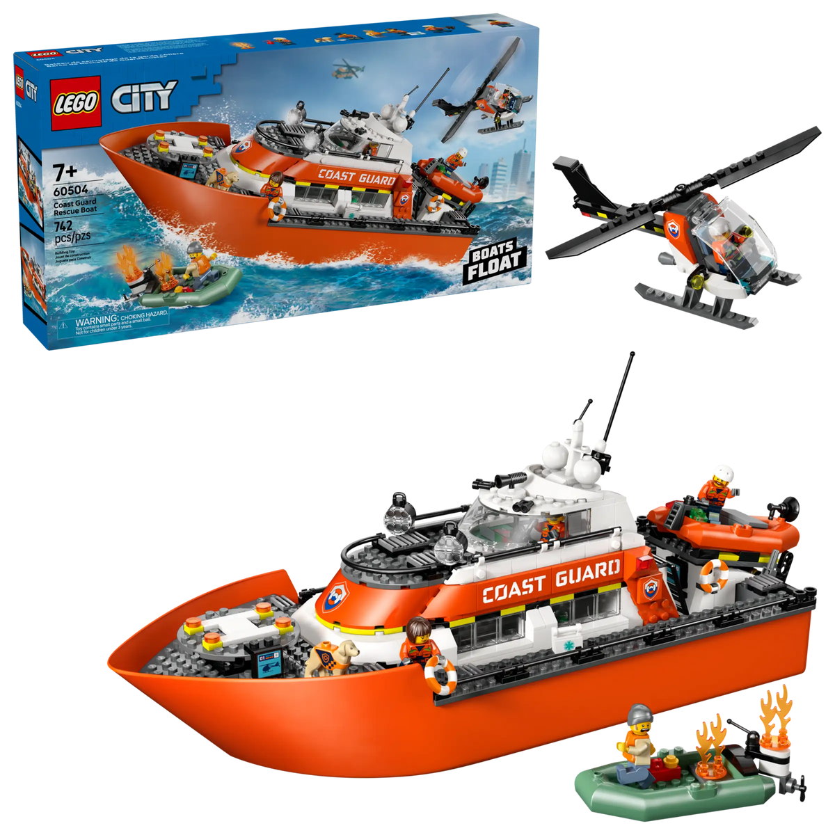 LEGO City 60504 Rannikkovartioston Pelastusalus ja Helikopteri