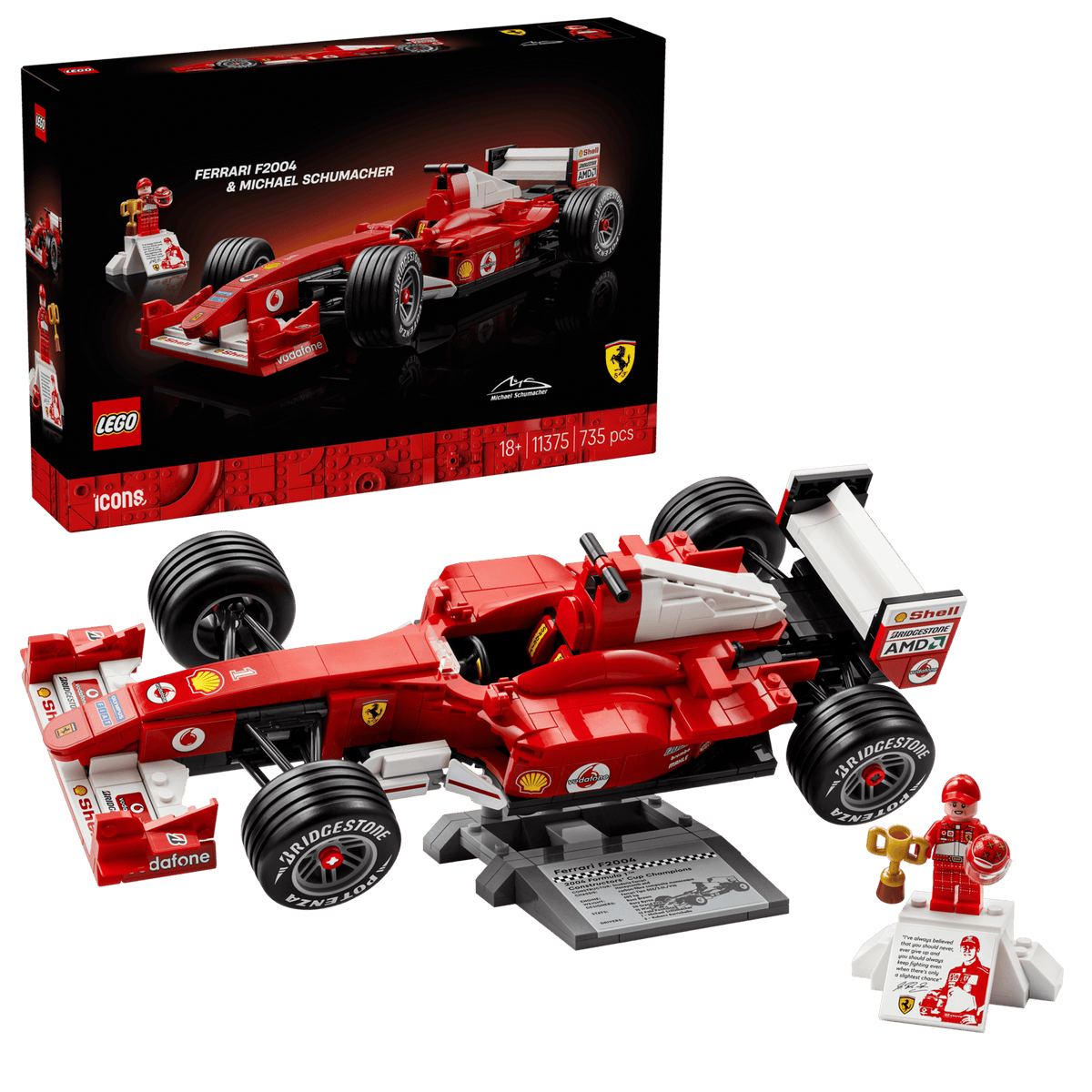 LEGO Icons 11375 Ferrari F2004 ja Michael Schumacher