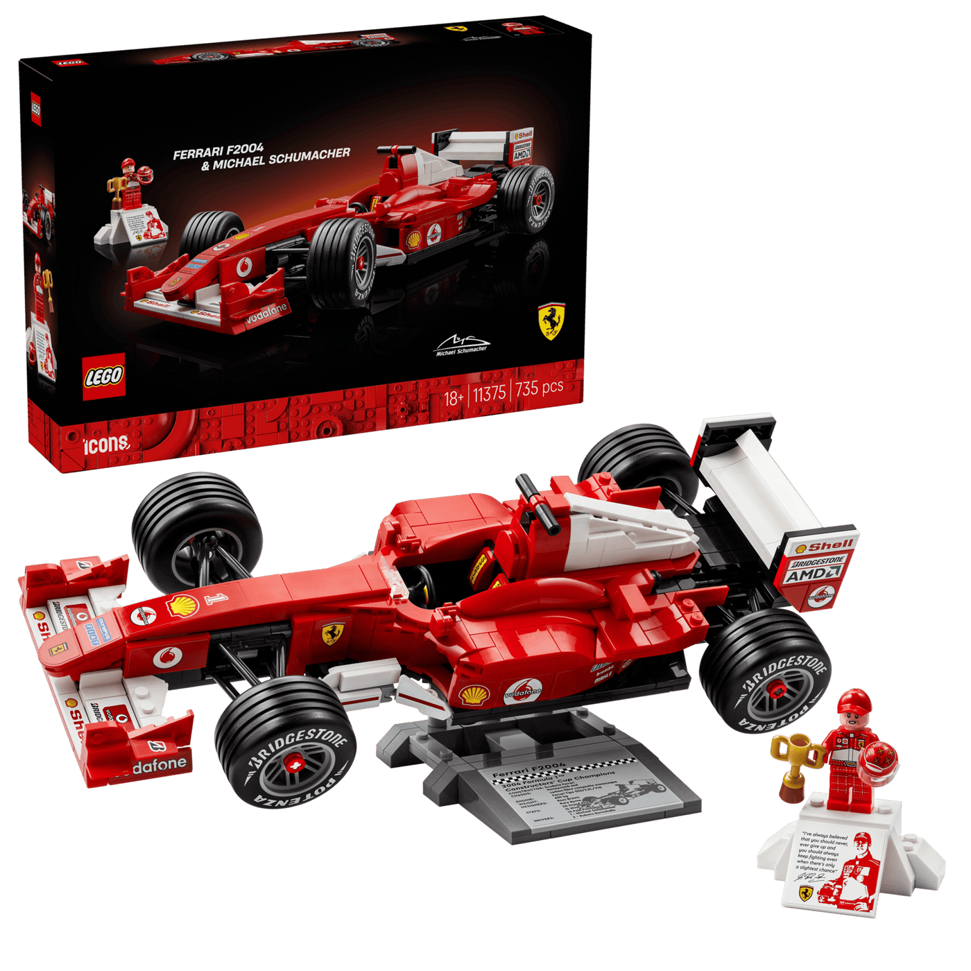LEGO Icons 11375 Ferrari F2004 ja Michael Schumacher