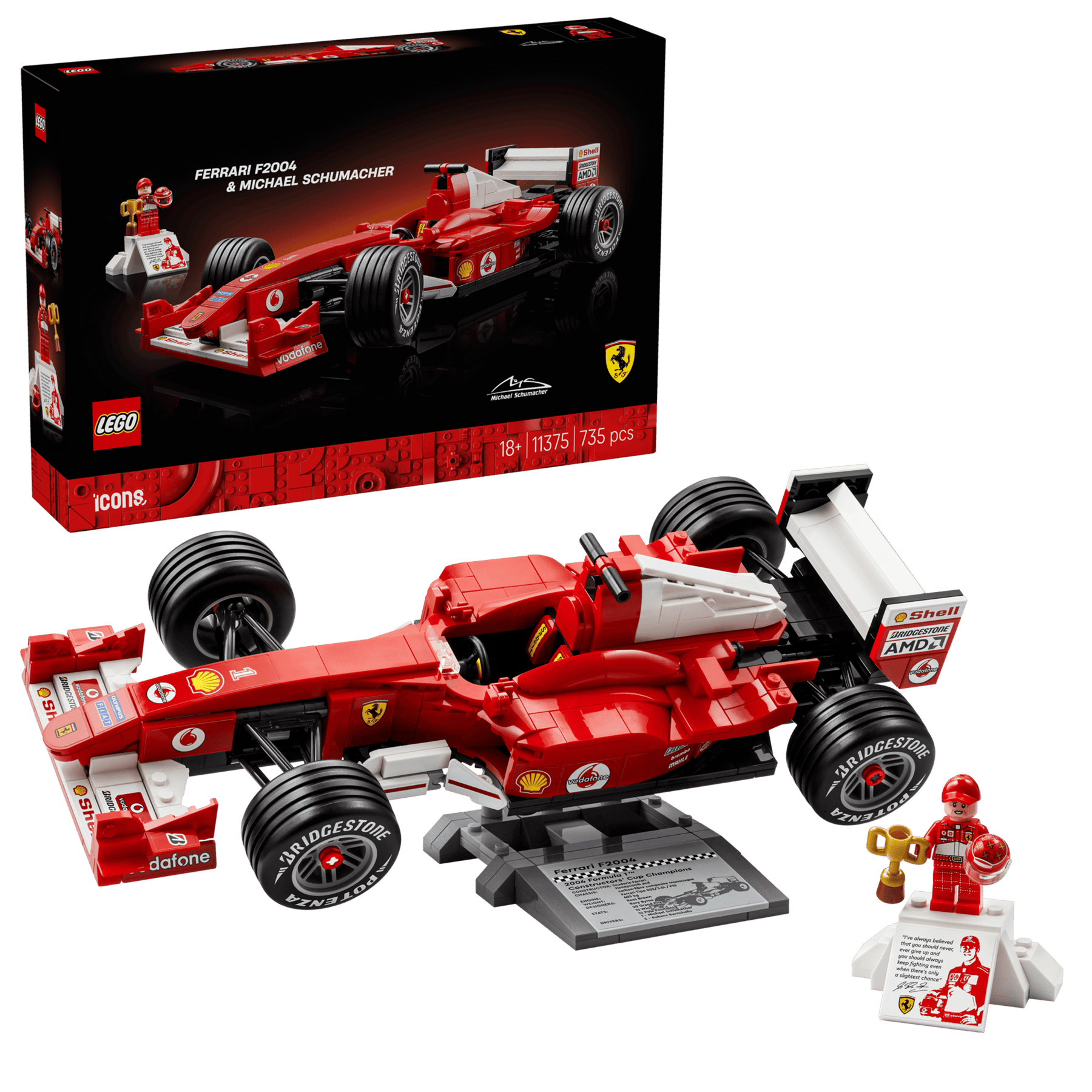 LEGO Icons 11375 Ferrari F2004 ja Michael Schumacher