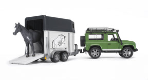 Bruder Land Rover Defender + hevostraileri
