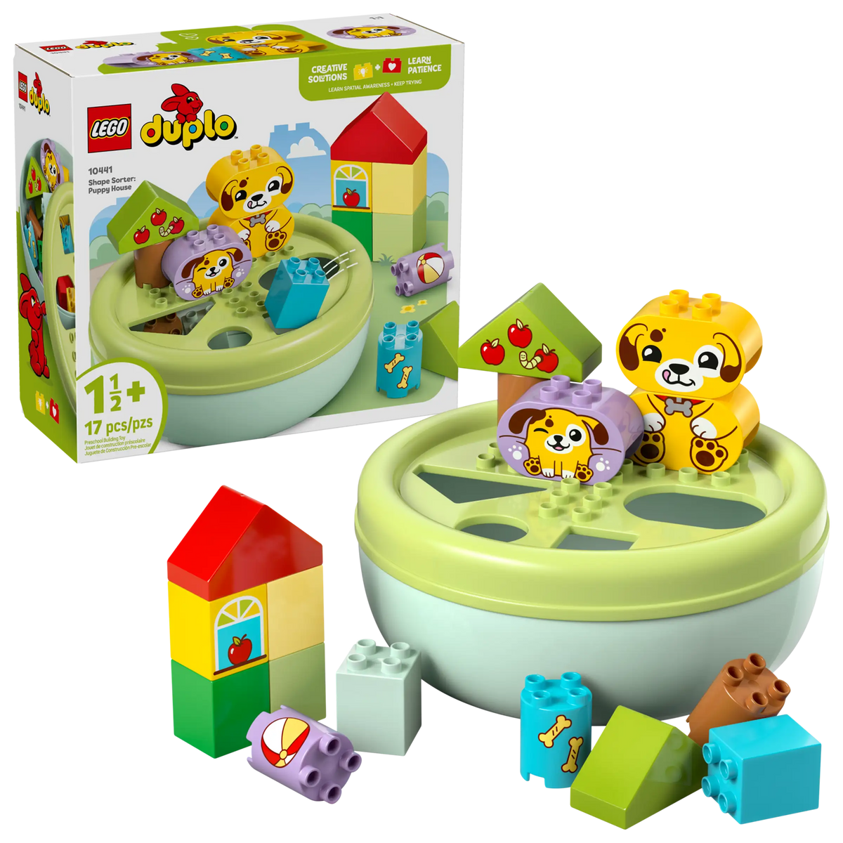 Lego Duplo 10441 Opetellaan Muotoja: Koiranpentujen Talo