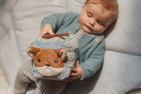 Little Dutch Forest Friends Pehmeä Puuhakuutio Vaaleansininen