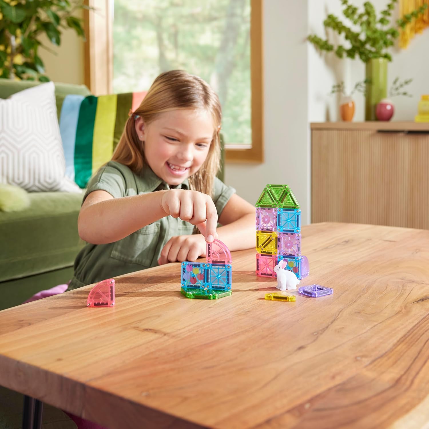 Magna-Tiles MicroMAGS Magneettirakennussarja Matkapakkaus Spring Garden 24 Osaa