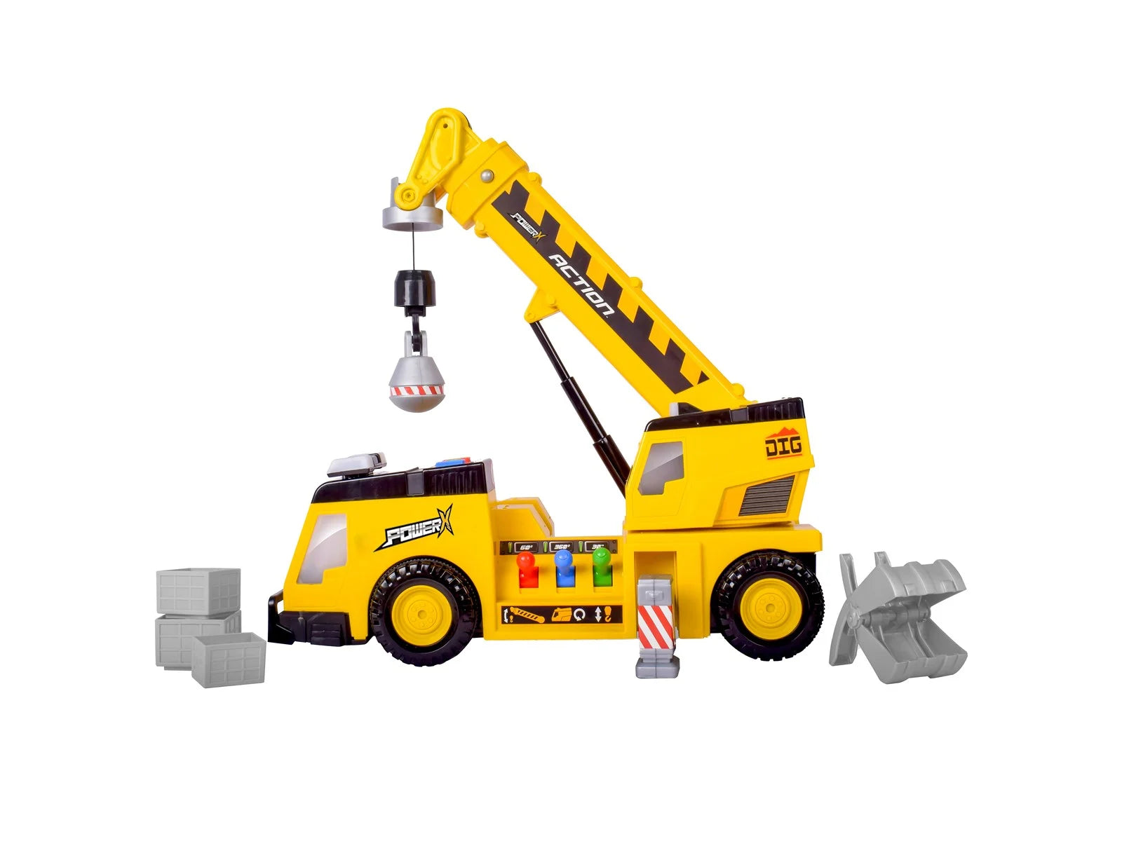 POWER X Lift'N'Move Elektroninen Nosturiauto Valoilla ja Äänillä 48 cm