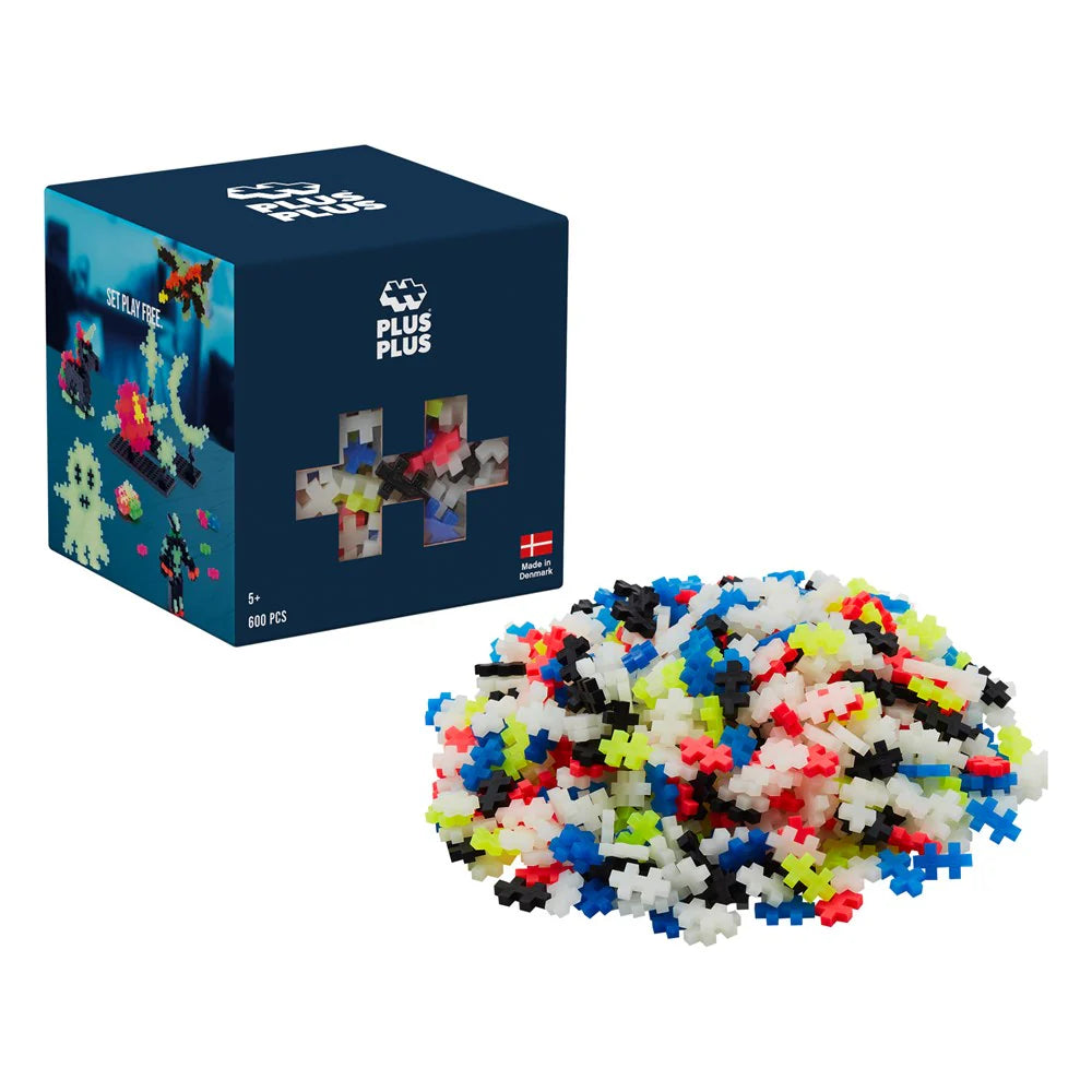 Plus-Plus Glow Mix 600 Osaa Pimeässä Hohtavat