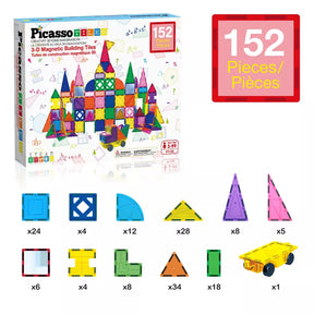 PicassoTiles Magneettinen 3D Rakennussarja 152 Osaa