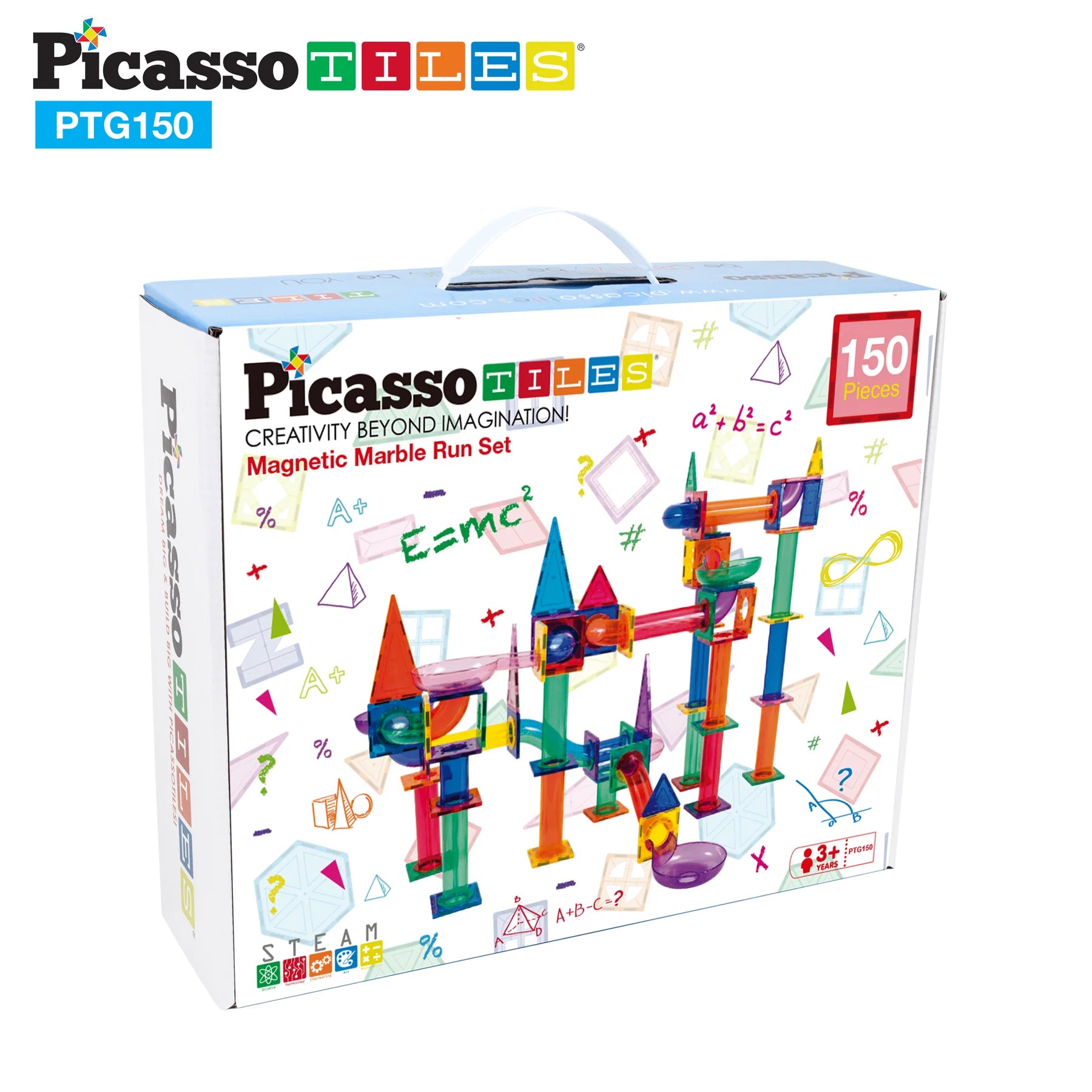 PicassoTiles Magneettinen 3D Rakennussarja Kuularatasetti 150 Osaa